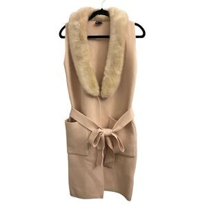 Love Token Renee Fur Collar Sweater Vest XS